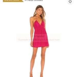 Margo Halter shift dress in pink super down size large